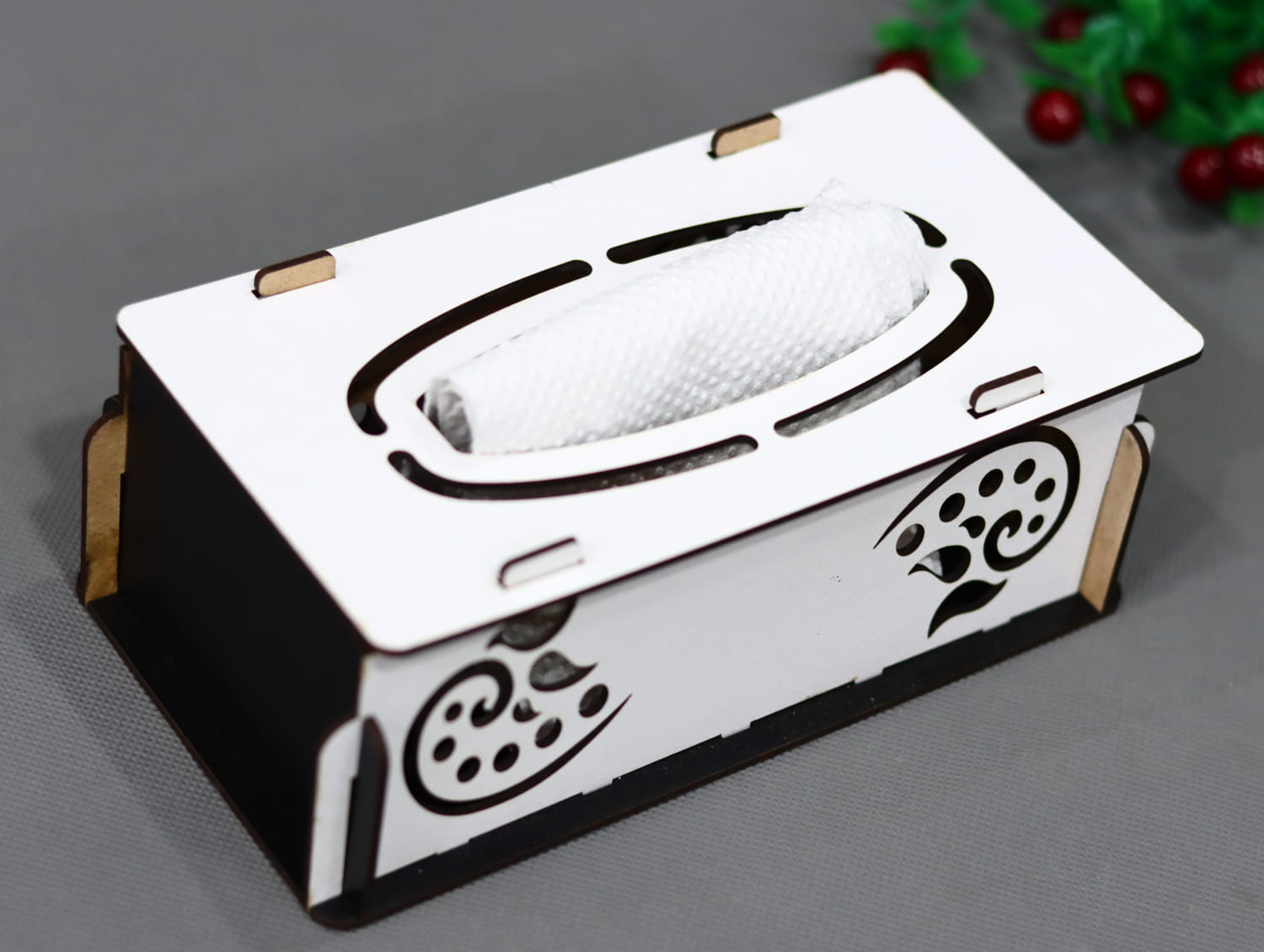 Laser Cut Tissue Box 3mm Free Vector