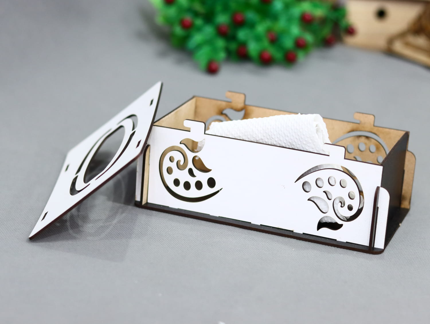 Laser Cut Tissue Box 3mm Free Vector