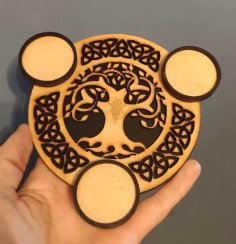 Laser Cut Celtic Tree Of Life Candle Centerpiece Free Vector