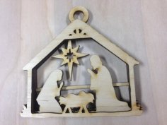 Laser Cut Nativity Ornament SVG File