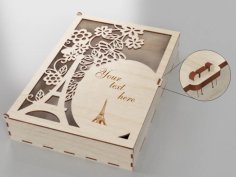 Laser Cut Paris Wooden Gift Box DXF File