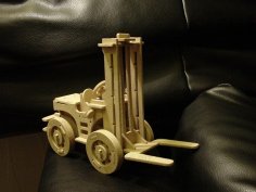 Laser Cut Forklift Truck 3D Wooden Puzzle Free Vector