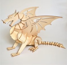 Laser Cut Dragon With Moving Tail Free Vector