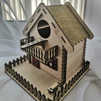 Laser Cut Cottage Bird House Free Vector