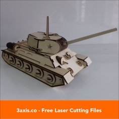 Laser Cut Heavy Tank Wooden Model Free Vector