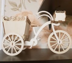 Laser Cut Bicycle Flower Stand DXF File