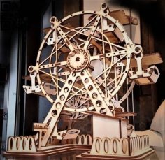 Laser Cut Ferris Wheel 3D Puzzle Free Vector