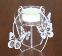 Лазерная резка бабочки подсвечник