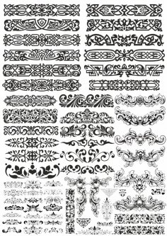 Conjunto de bordes de diseño ornamental