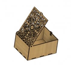Laser Cut Wooden Box With Lid 200x150x100 Free Vector
