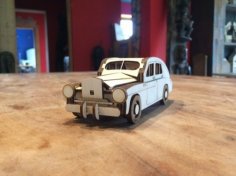 लेजर कट लकड़ी का रेट्रो कार खिलौना