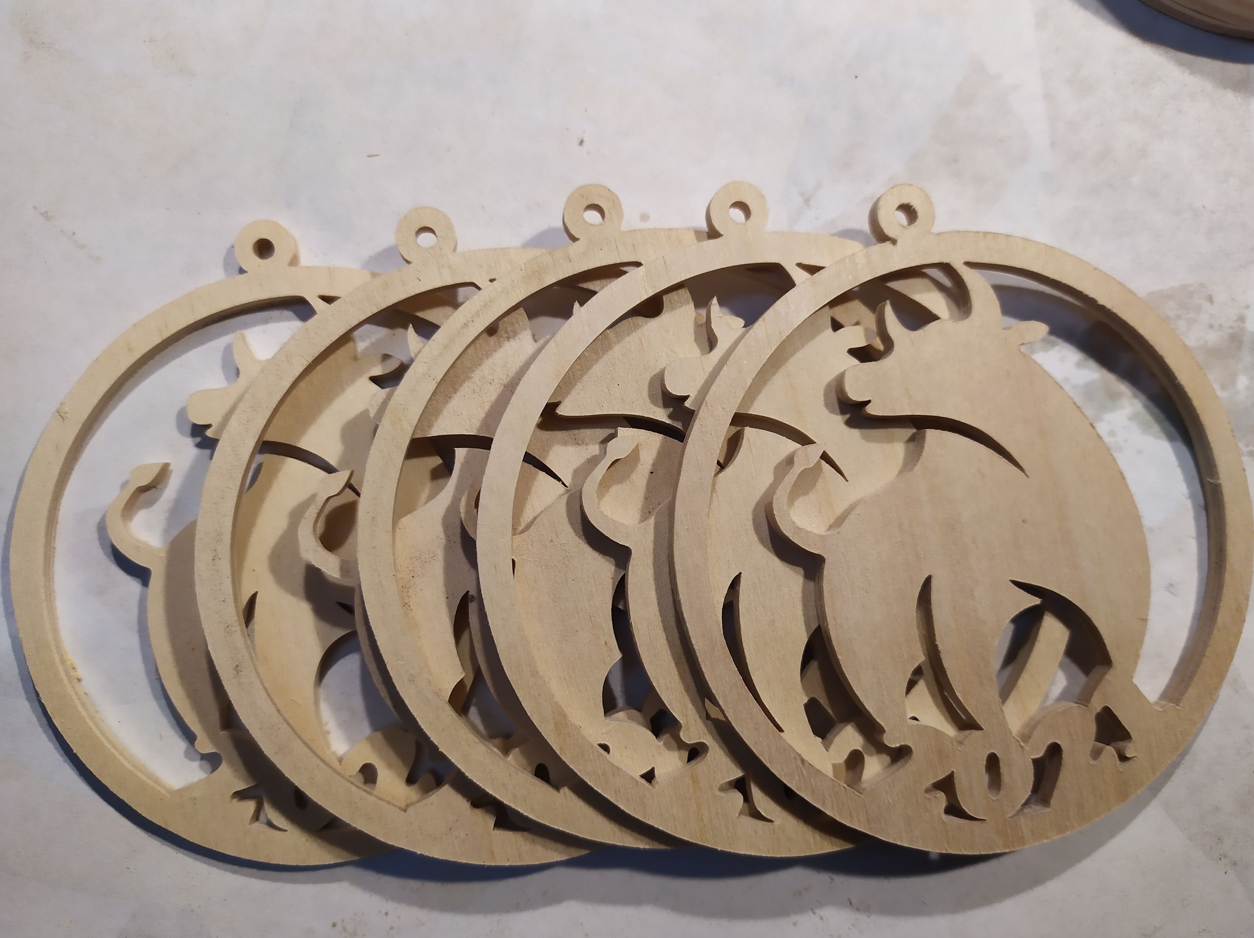 Laser Cut Bull Symbol New Year 2021 Decoration 3mm Plywood PDF File