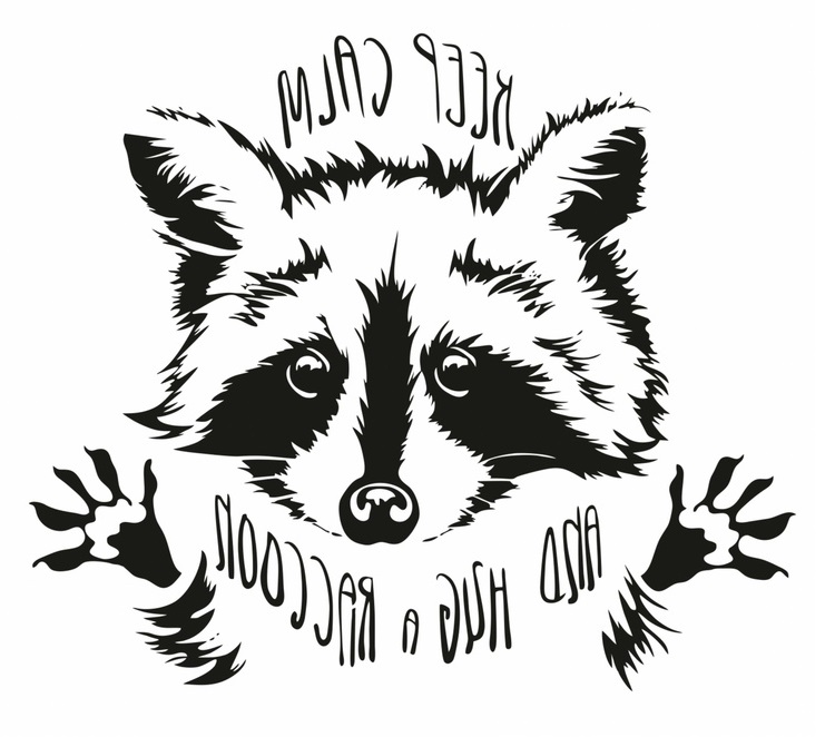 Laser Engraving Raccoon On Notebook DXF File