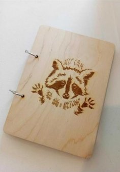 Laser Engraving Raccoon On Notebook DXF File