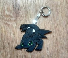 Laser Cut Toothless Keychain Template Free Vector