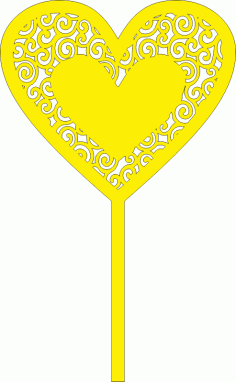 Decor Heart Topper Laser Cut Free Vector