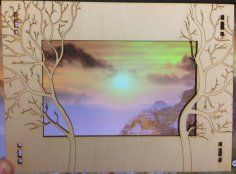 Forest Photo Frame Laser Cutting Template DXF File