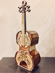 Laserowo wycinana herbaciarnia w kształcie gitary