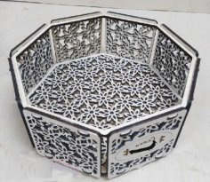 Decorative Octagon Candy Box Laser Cutting Template Free Vector