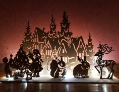 Ideas de decoraciones de luces de ventana de Navidad cortadas con láser