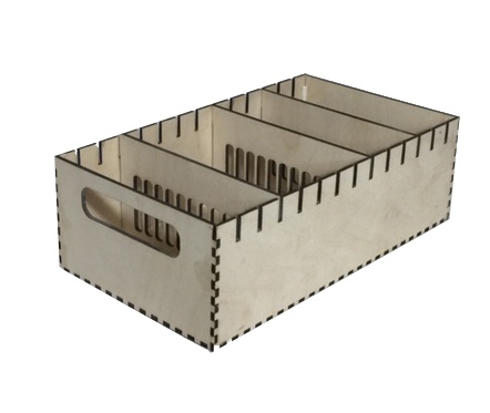 Caja de madera cortada con láser con divisores de 3 mm