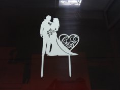 Laser Cut Personalized Custom Wedding Cake Topper Free Vector