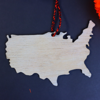 Laser Cut US Map Ornament Wooden Cutout Shape Unfinished Free Vector