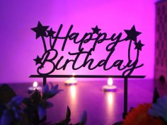 Laser Cut Stars Cake Topper Birthday Party Decor Free Vector