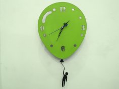 Laser Cut Balloon Wall Clock Free Vector