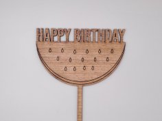 Laser Cut Glass Shaped Cake Topper Free Vector
