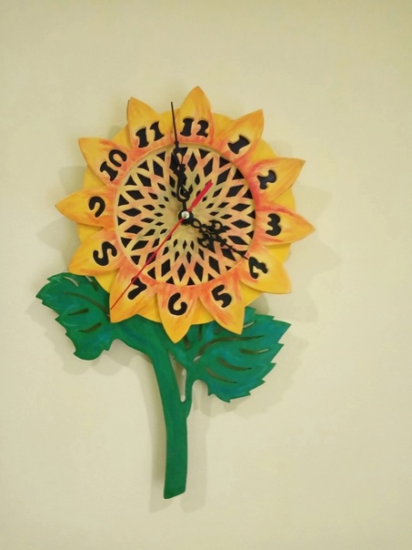 Laser Cut Flower Wall Clock Home Decor Free Vector
