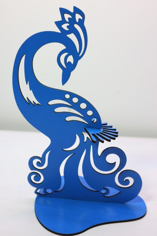 Laser Cut Peacock Napkin Holder DXF File