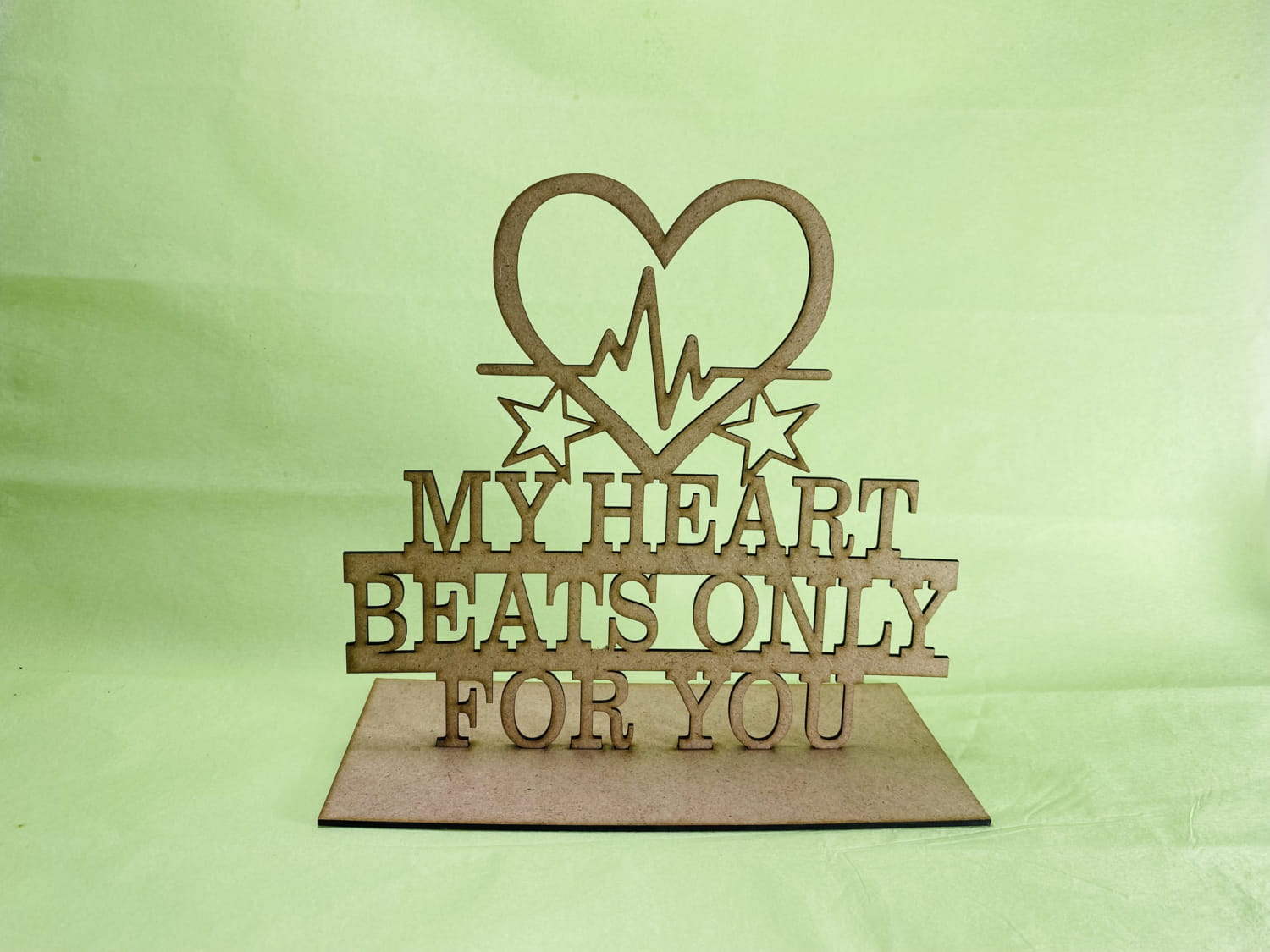 Laser Cut My Heart Beats Only For You Valentine Decor Free Vector