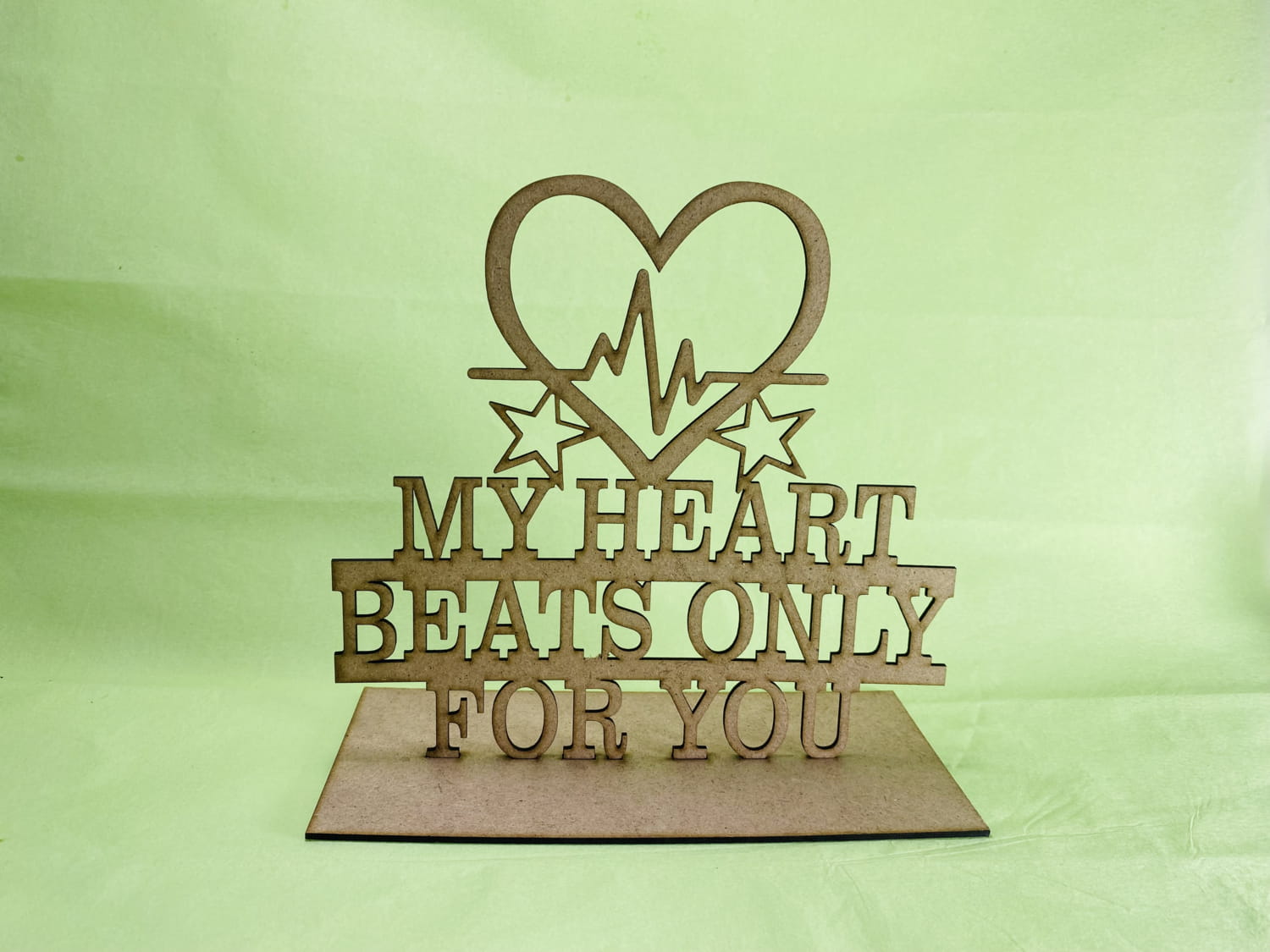 Laser Cut My Heart Beats Only For You Valentine Decor Free Vector