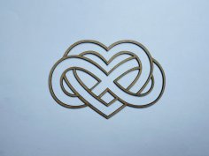 Laser Cut Infinity Heart Wood Shape For Craft Free Vector