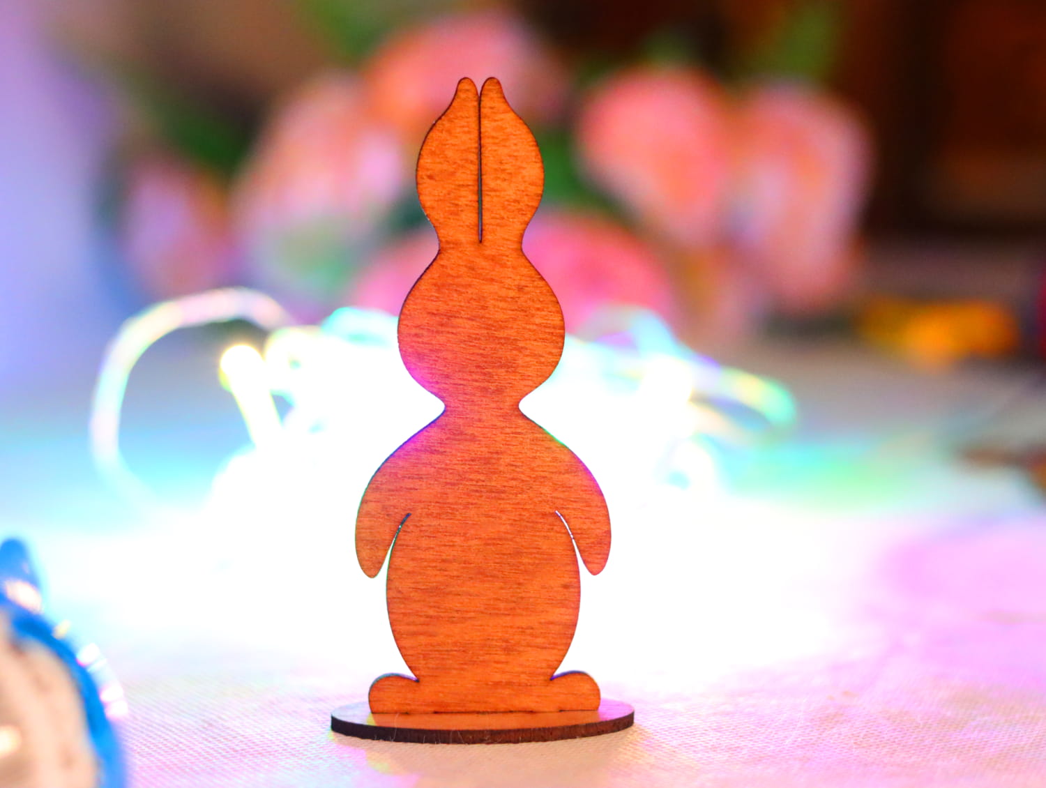 Laser Cut Easter Bunny Decoration 3mm Free Vector