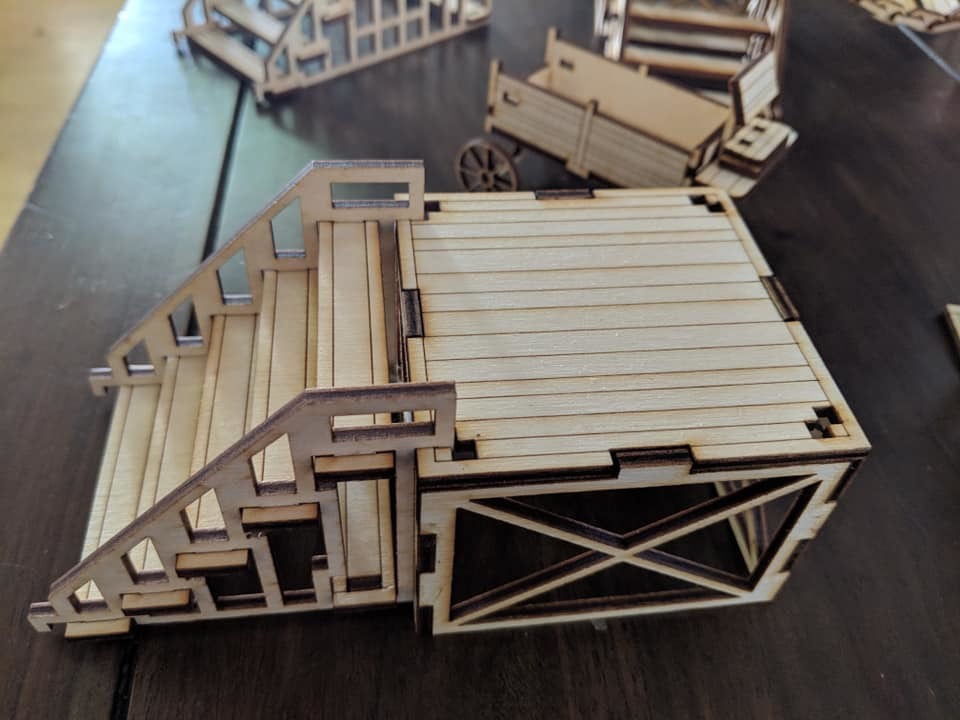 Laser Cut Mini Terrain Modular Platforms SVG File