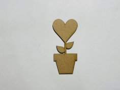 Laser Cut Wooden Flower Heart Cutout Wood Flower Heart Shape Free Vector