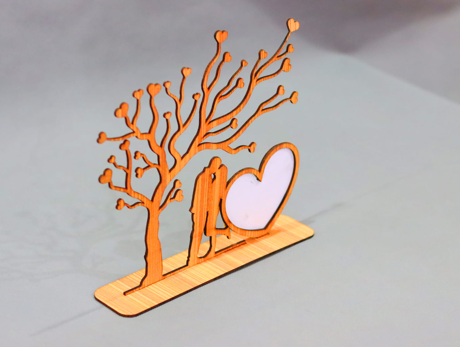 Laser Cut Valentine Photo Frame 3mm Free Vector