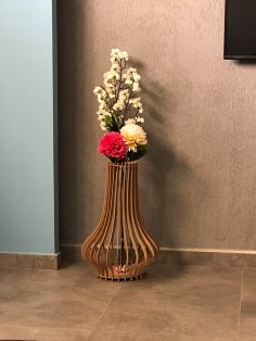Laser Cut Vase Flower Stand DXF File