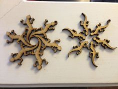 Laser Cut Snowflake Lizard Flake Free Vector