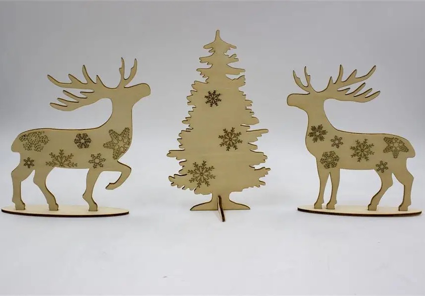 Лазерная резка орнамента оленя Декор рождественской елки