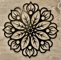Arte de pared de mandala floral cortado con láser