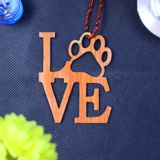 Laser Cut Love Dog Paw Ornament Paw Print Love Free Vector