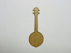 Laser Cut Banjo Wood Cutout Unfinished Wooden Banjo Shape Free Vector