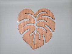 Laser Cut Monstera Leaf Wooden Cutout Free Vector