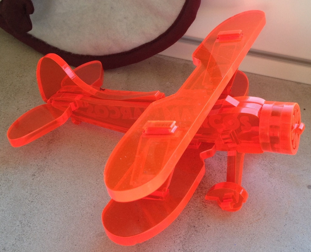 激光切割 Waco UPF-7 双翼飞机 3D 拼图亚克力