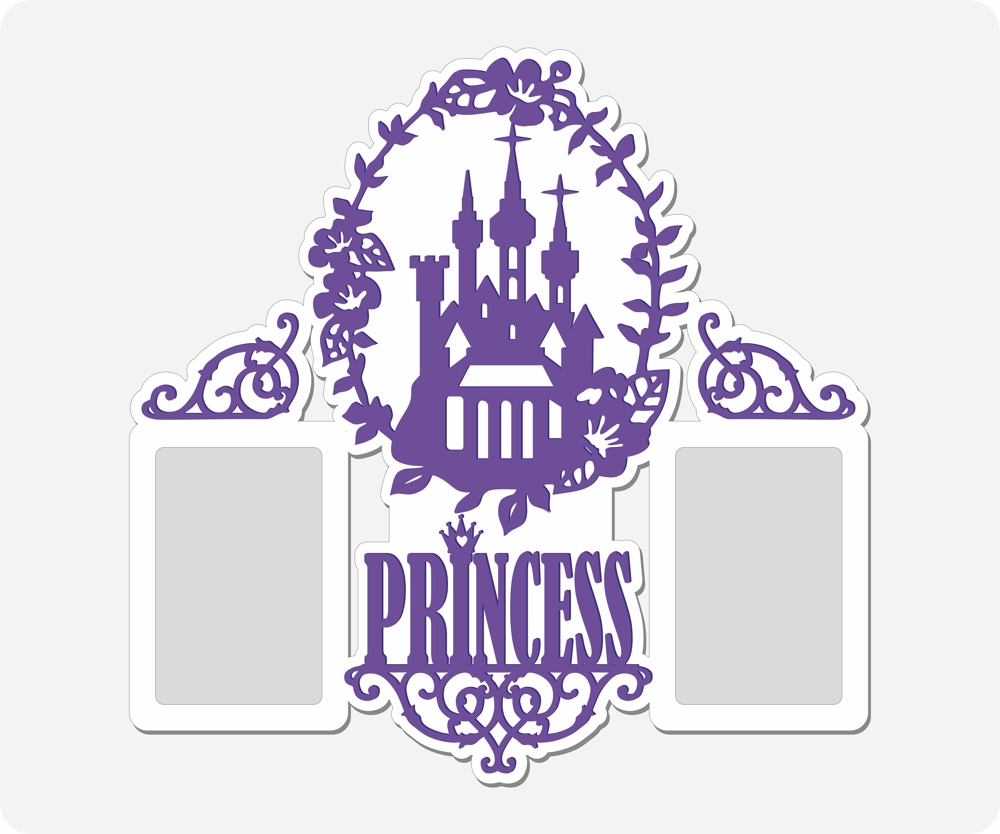 Laser Cut Princess Photo Frame Free Vector