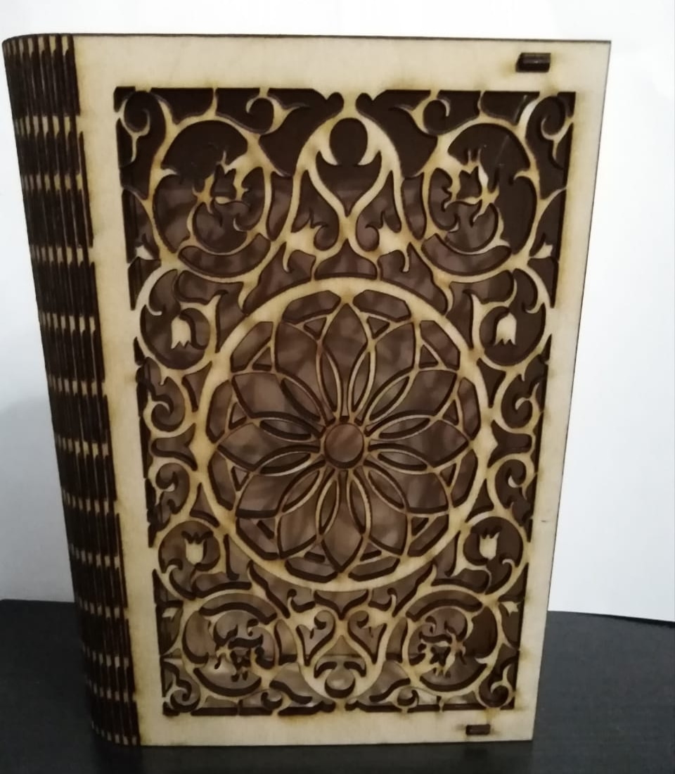 Laser Cut Decor Book Box With Folding Lid Free Vector