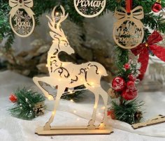 Laser Cut Deer Boże Narodzenie Nowy Rok Decor
